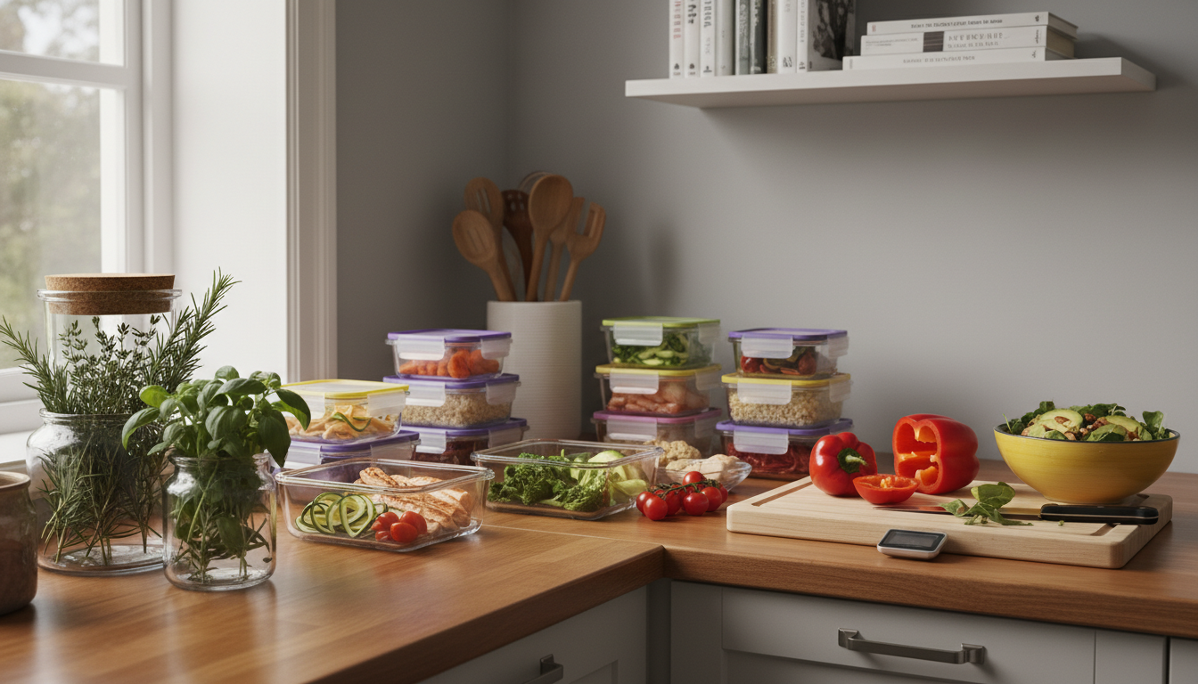 small kitchen meal prep station setup